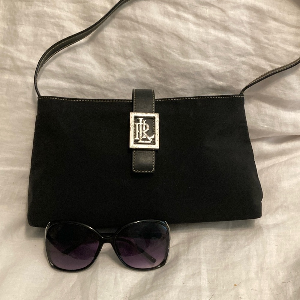 Vintage Ralph Lauren Black Nylon Pochette Shoulder Bag